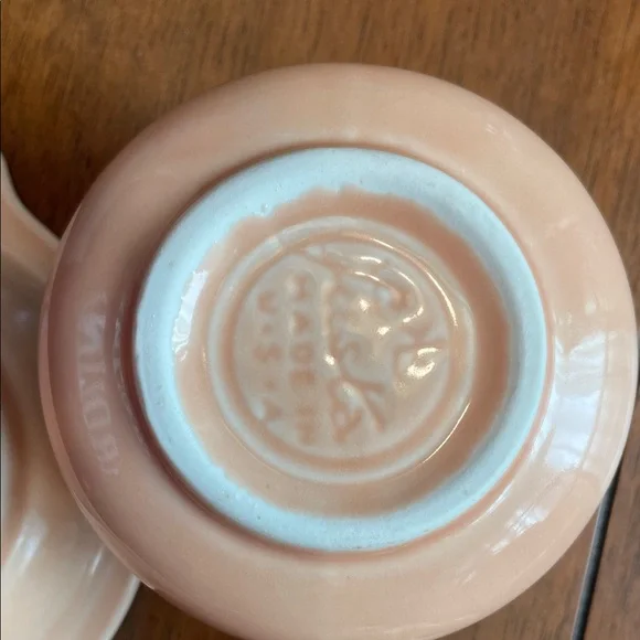 Apricot Fiesta cream and sugar set. W/figure 8 Tray.As seen in Gilmore Girls